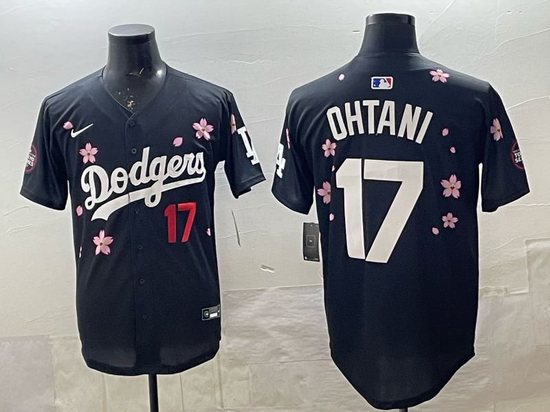 Men 2025 Nike Los Angeles Dodgers #17 Ohtani Black Game MLB Jersey 05->los angeles dodgers->MLB Jersey